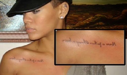 Rihanna's Tattoos: Never a Failure Always a Lesson photo Patty's