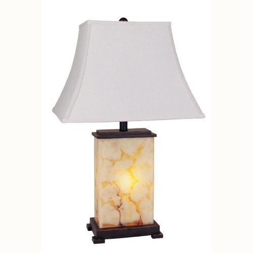 ORE International 8304 Table Lamp with Night Light, Black, Brown and Ivory