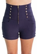 <br />Sidecca Women's Retro 10 Button Nautical High Waist Short