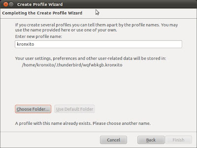 Cambiar de ubicación el perfil de Thunderbird en Linux Ubuntu 11.04