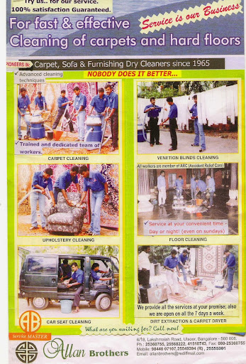 Allan Brothers, # 4/1,Artillery Road,, 4th Cross,Ulsoor,, Bengaluru, Karnataka 560008, India, Upholstery_Cleaning_Service, state KA