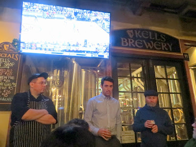 Head chef Travis Stark Pub Manager Garrett McAleese, and Head Brewer Dave Fleming of Kells Brew Pub