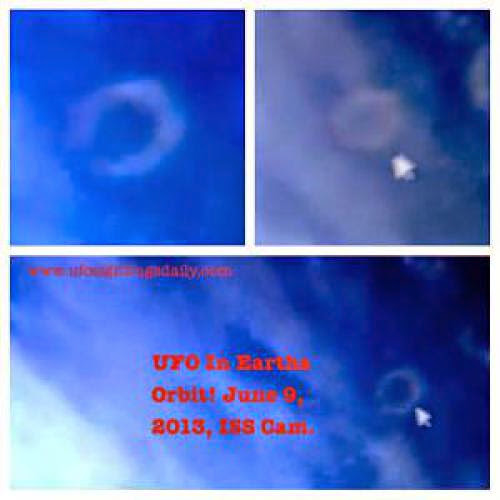 Giant Ufo Partially Cloaked Seen In Earths Orbit From Iss Live Cam June 9 2013