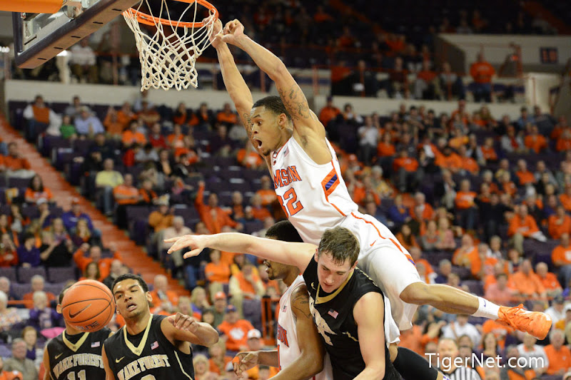 Wake Forest vs Clemson Photos - 2013, Basketball, K.J. McDaniels, Wake Forest