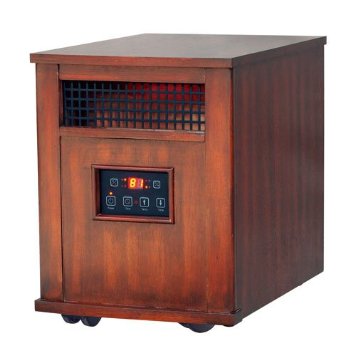  Flametec ND-48 1500-Watt Electric Fireplace Portable / Infrared Quartz Heater with Remote Control, 6000 BTU, Electronic Thermostat with Timer, Cherry