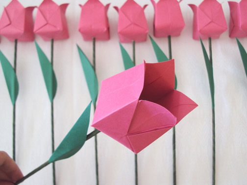 tulipa de origami passo a passo