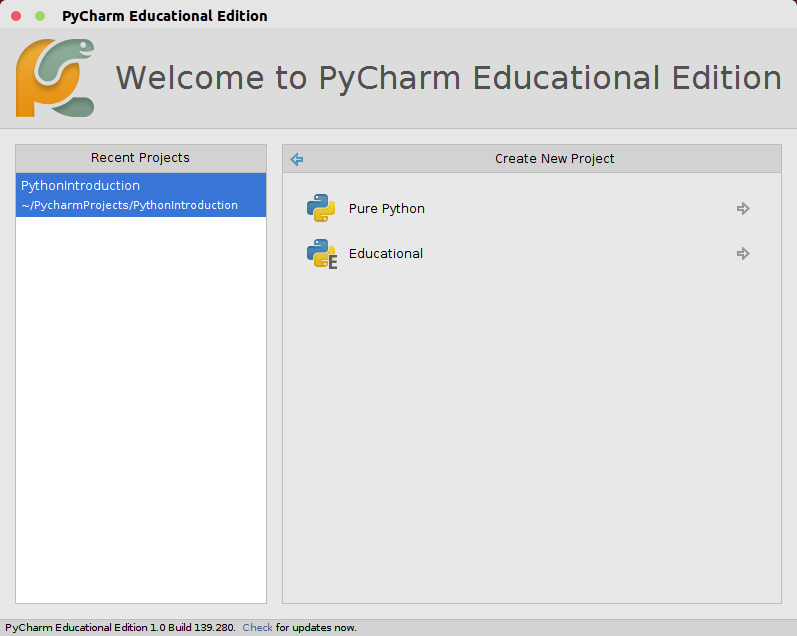PyCharm Pure Python
