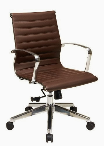 Ergonomic Office Chairs OSP Furniture Mid Back  Eco Leather Chair, Chocolate Affordable