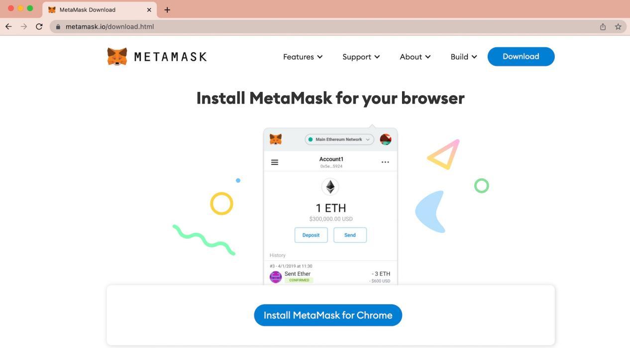 Installation of Metamask on your browser