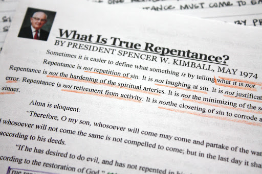 Quick family home evening lesson, Repentance Bible Study PDF