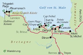 Bretagne, Wanderreise, Heideker Reisen, Dinan, Dinard, Rosa-Granit-Küste, Cancale, St. Malo, Cap Fréhel, Mont St. Michel