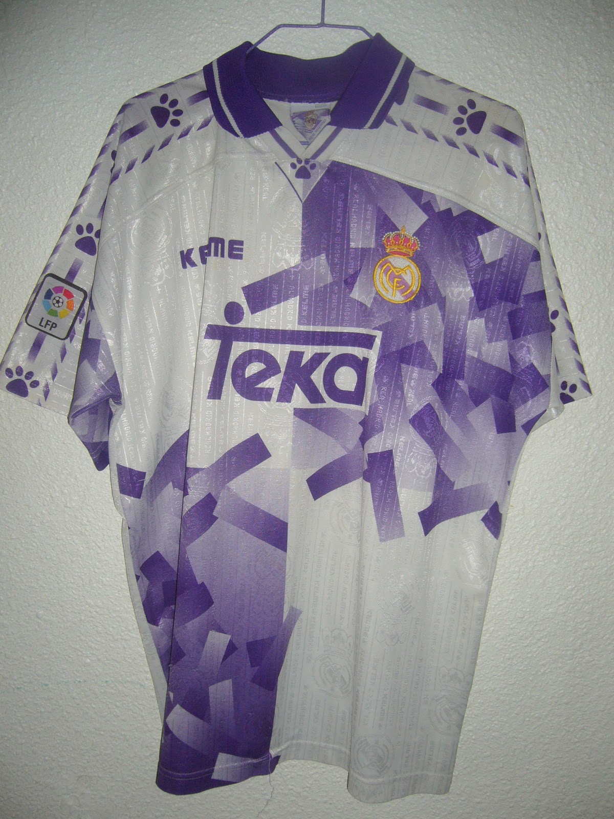 Mi colección de camisetas de fútbol: 3ª camiseta Real Madrid Kelme 1996/1997