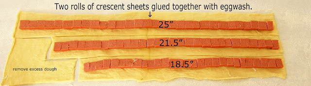 making 25-inch 21.5inch and 18.5-ingh crescent dogs. 