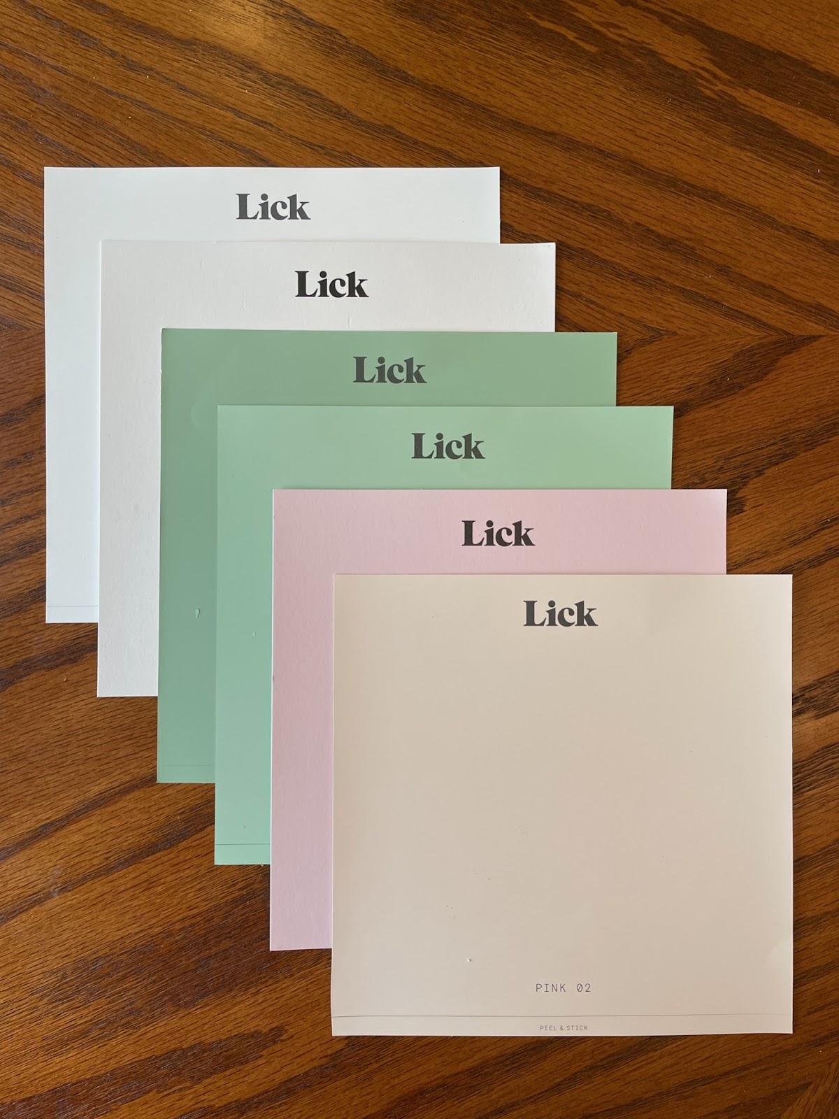 Lick's peel and stick paint samples