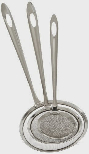  Cook Pro Stainless Steel Mesh Strainers with Fine Mesh Scoop, Set of 3