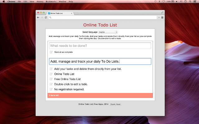 Screenshot of Todo List App