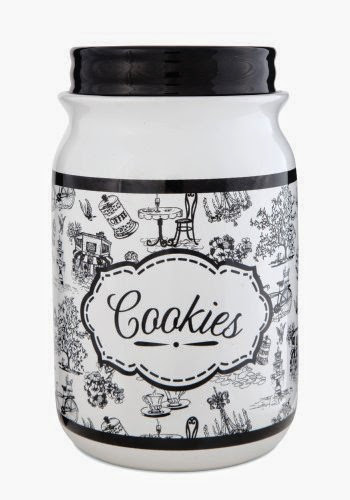  Pavilion Gift Company 49039 You and Me by Jessie Steele Ceramic Cookie Jar, 9-Inch, Café Toile