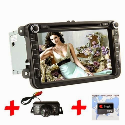  OUKU 8-inch 2 Din TFT Screen In-Dash Car DVD Player For Volkswagen With Bluetooth,Navigation-Read GPS,iPod-Input,RDS,TV + Free Map  &  Rear Camera