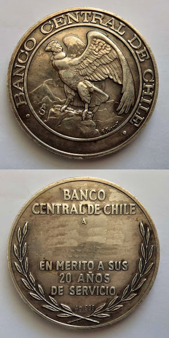 Tres Medallas del Banco Central de Chile BancoCentral+20A