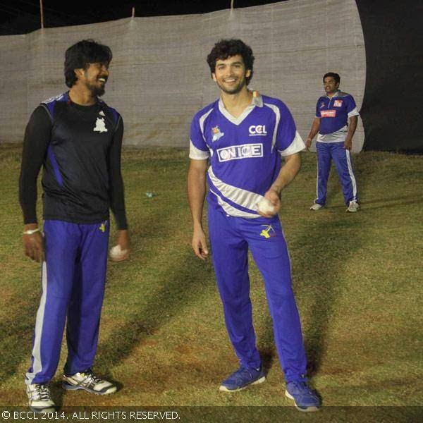 Rajeev and Diganth during a practice session at the Mahadevpura Aditya Grounds in Bangalore. 