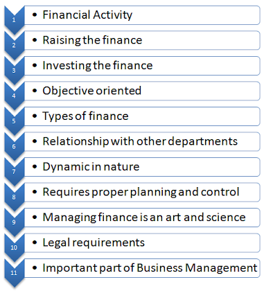 Characteristics or Features of Corporate Finance Characteristics or Features of Corporate Finance
