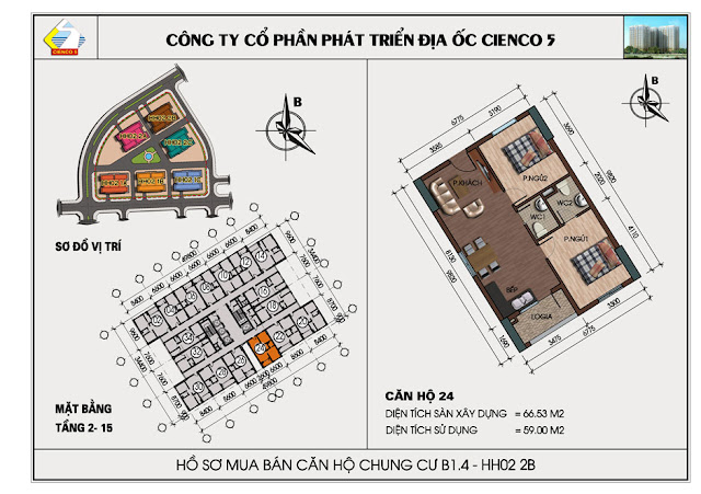Mặt Bằng Căn Hộ 24 Chung Cư B1.4 HH02-2B Thanh Hà Mặt Bằng Căn Hộ 24 Chung Cư B1.4 HH02-2B Thanh Hà