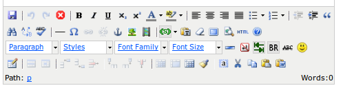 The text editor's menu below contains many formatting options The text editor's menu below contains many formatting options