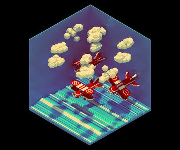 acrobacias aéreas aviacion voxel por artista voxel sir_carma