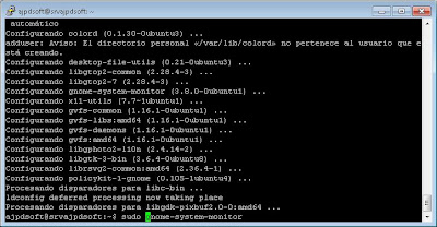 Instalar GNOME System Monitor, Nautilus, GParted en GNU Linux Ubuntu Server 13.04 y abrirlo en Windows con Xming y PuTTY