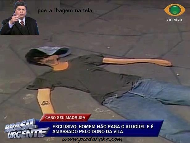 texto igual a do titulo Seu madruga é morto pelo seu barriga na vila da turma do chaves e vira reportagem no brasil urgente com José Luis Datena
