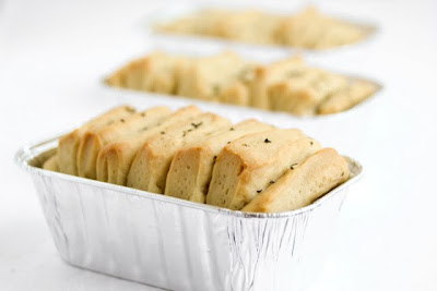 close-up photo of a pull apart bread in a mini loaf pan