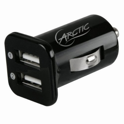  ARCTIC Dual USB Car Charger for Tablet/Smartphone, 2-Port 3.1A Total Output, Fast Charging - Black