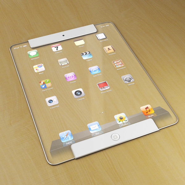 iPad6？ それ以上未来の1枚の透明なガラスのようなiPadのコンセプトイメージ - こぼねみ