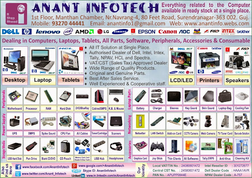 Anant Infotech, 1st Floor, Manthan Chambers, Near Navrang Society-4, 80 Feet Road, Surendranagar, Gujarat 360002, India, Mobile_Phone_Repair_Shop, state GJ