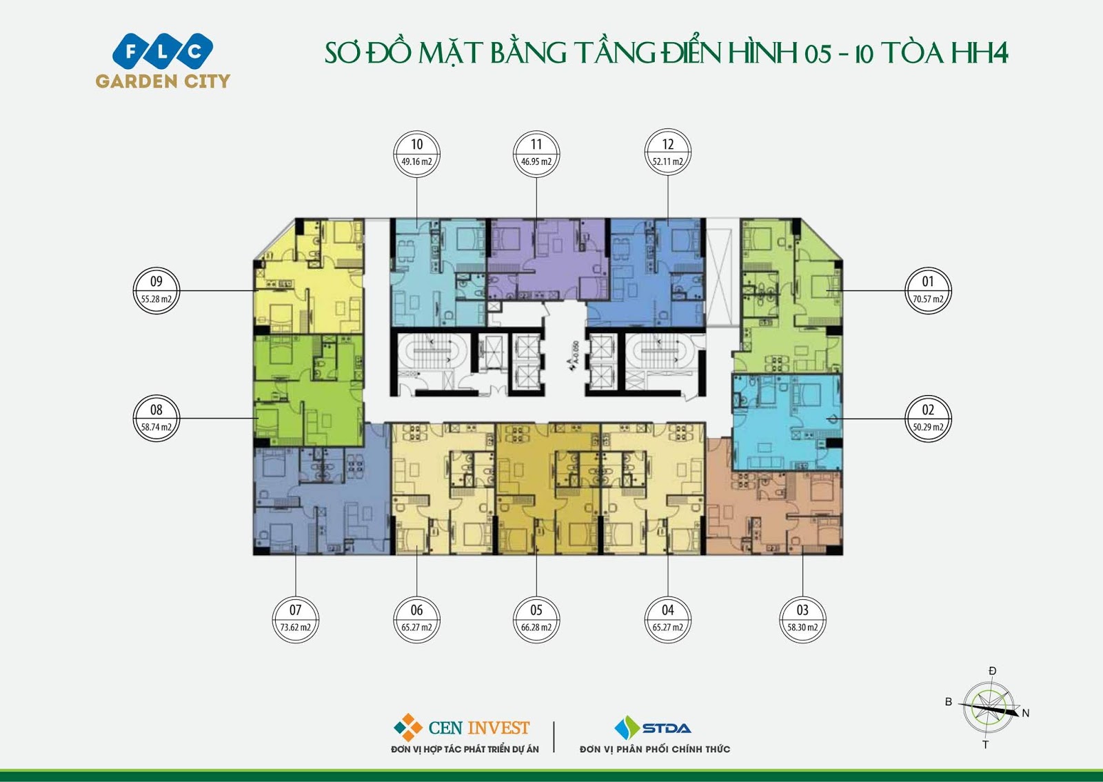 Mặt bằng tầng 05 - 10 Tòa HH4 dự án FLC Garden City Đại Mỗ Mặt bằng tầng 05 - 10 Tòa HH4 dự án FLC Garden City Đại Mỗ
