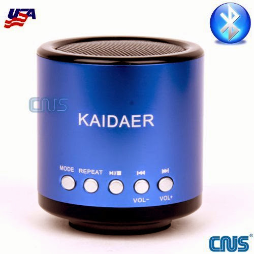  Multicolor Pick KaidaeR MN02 BT Mini Speaker Rechargeable Bluetooth Wireless FM USB SD Mp3 For iPhpne 5 5s 5c PC Galaxy iPad iPod By CNUS (Blue)