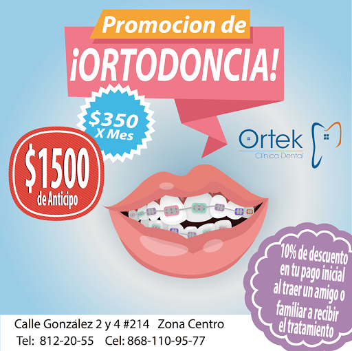 clinica dental ORTEK, GONZALEZ ENTRE 2 Y 4 #214, Zona Centro, 87300 Matamoros, Tamps., México, Ortodoncista | TAMPS