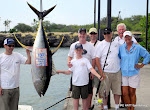 11 yr old Jack Ransick with his 150.05 lb Yellowfin Tuna. August 2011
