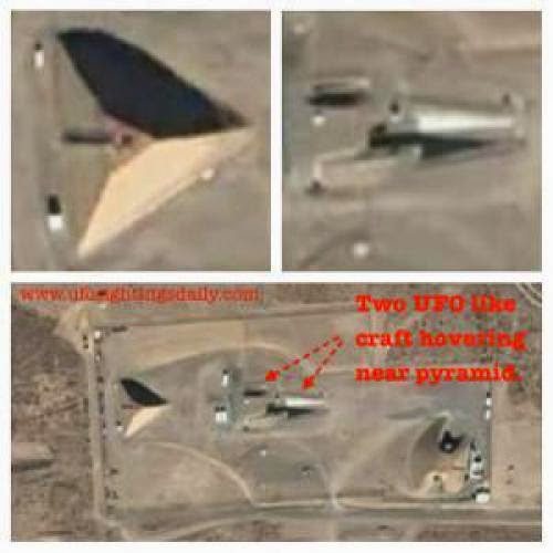 Two Ufos Near Pyramid In Area 51 Found On Google Map July 21 2013