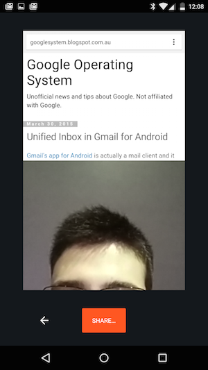 Google Chrome Selfie