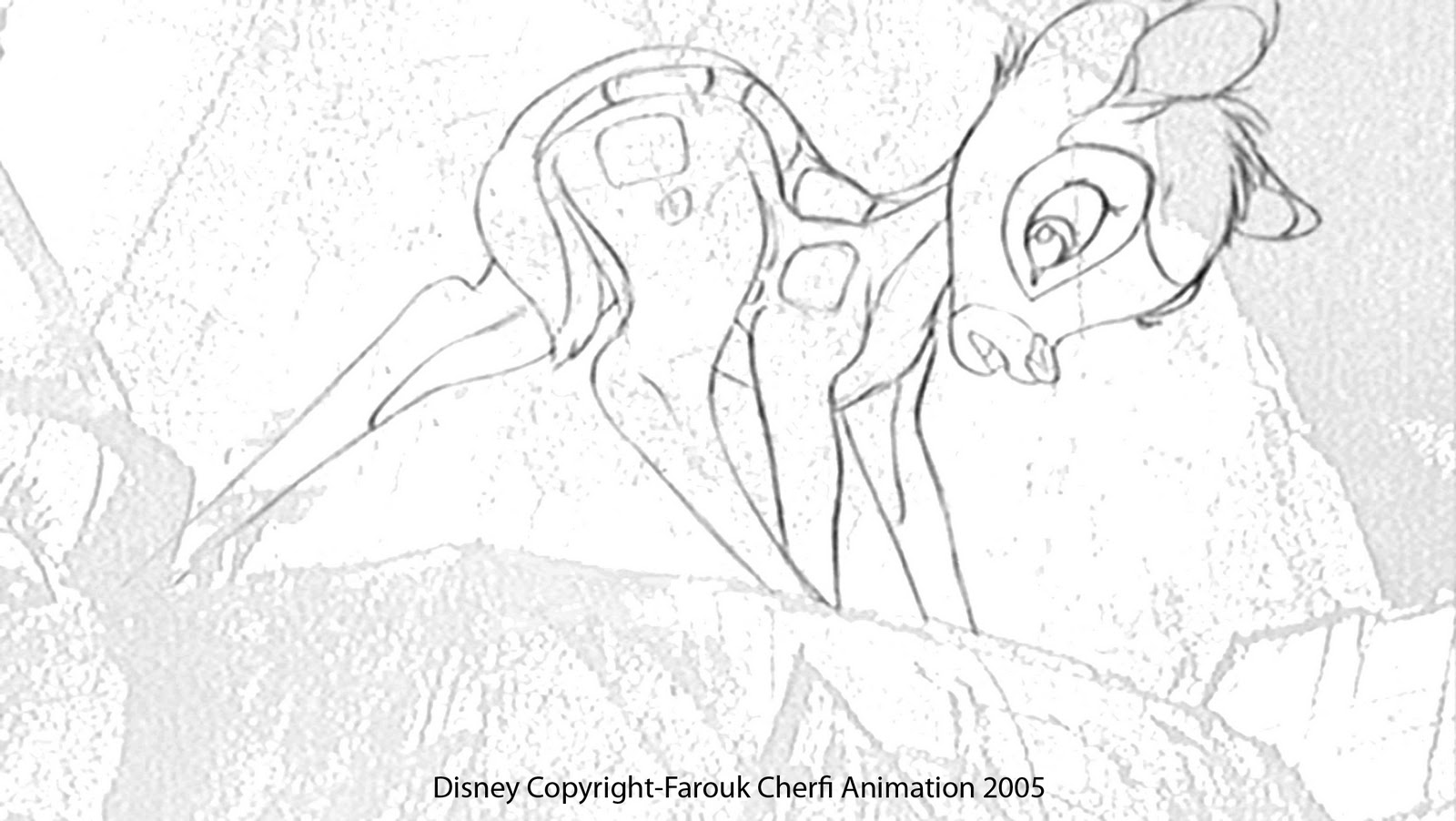 farouk animation art  disney prod sketches