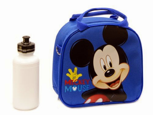  Disney Mickey Mouse Lunch Box Bag with Shoulder Strap and Water Bottle