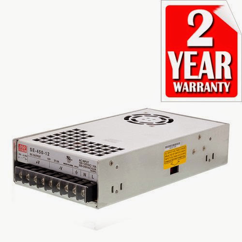 Meanwell Enclosed 450w 12V UL Approved 120 to 12 Volt DC Output 2 Year Warranty LED Power Supply Driver Switching Transformer