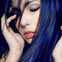 Cabelo colorido - azul escuro