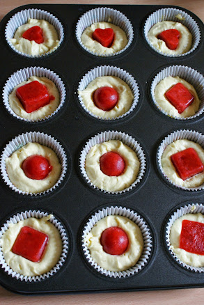 Muffins avec un coeur de fraises et crumble DSC02983