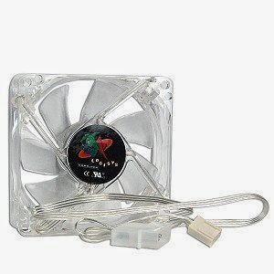  Logisys Blue LED 80mm Case Fan with 3 / 4 Pin Connectors
