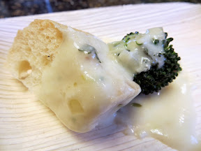Brie and Blue Cheese Fondue Recipe, served on Ver Terra