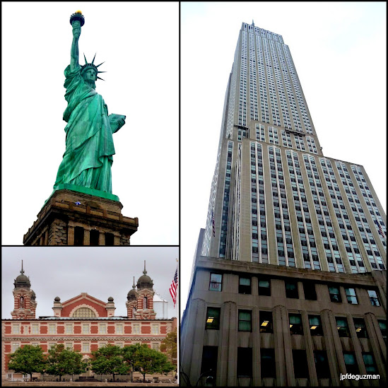 Ellis Island, Statue of Liberty, Empire State Building Ellis Island, Statue of Liberty, Empire State Building