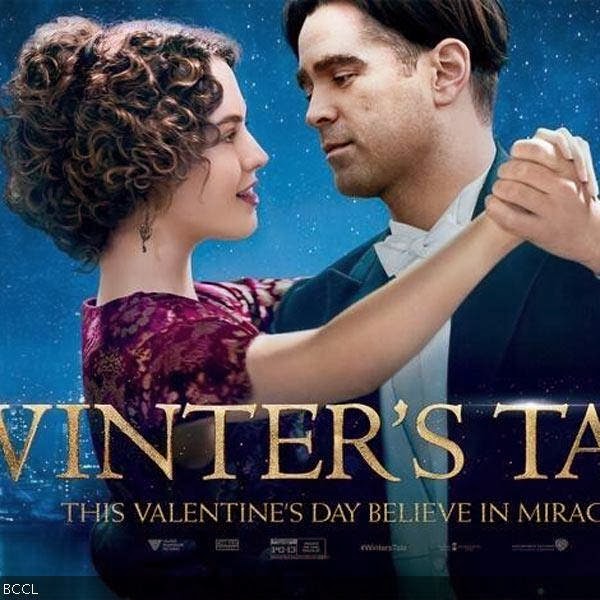 A poster of Hollywood film Winter's Tale starring Colin Farrell and Jessica Brown Findlay. 