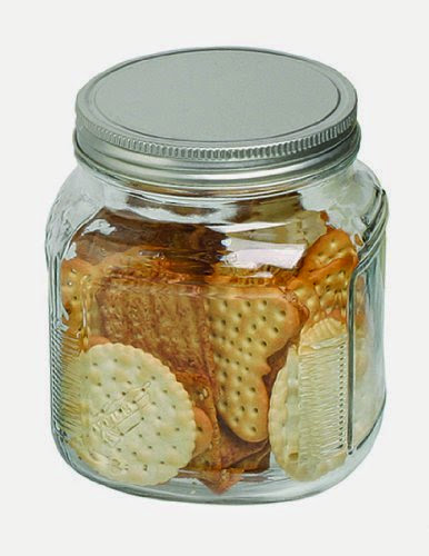  Anchor Hocking Cracker Jar with Brushed Aluminium Lid, 32-Ounce, Set of 4